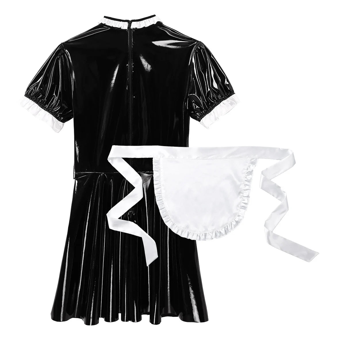 Sissy maid wetlook costume