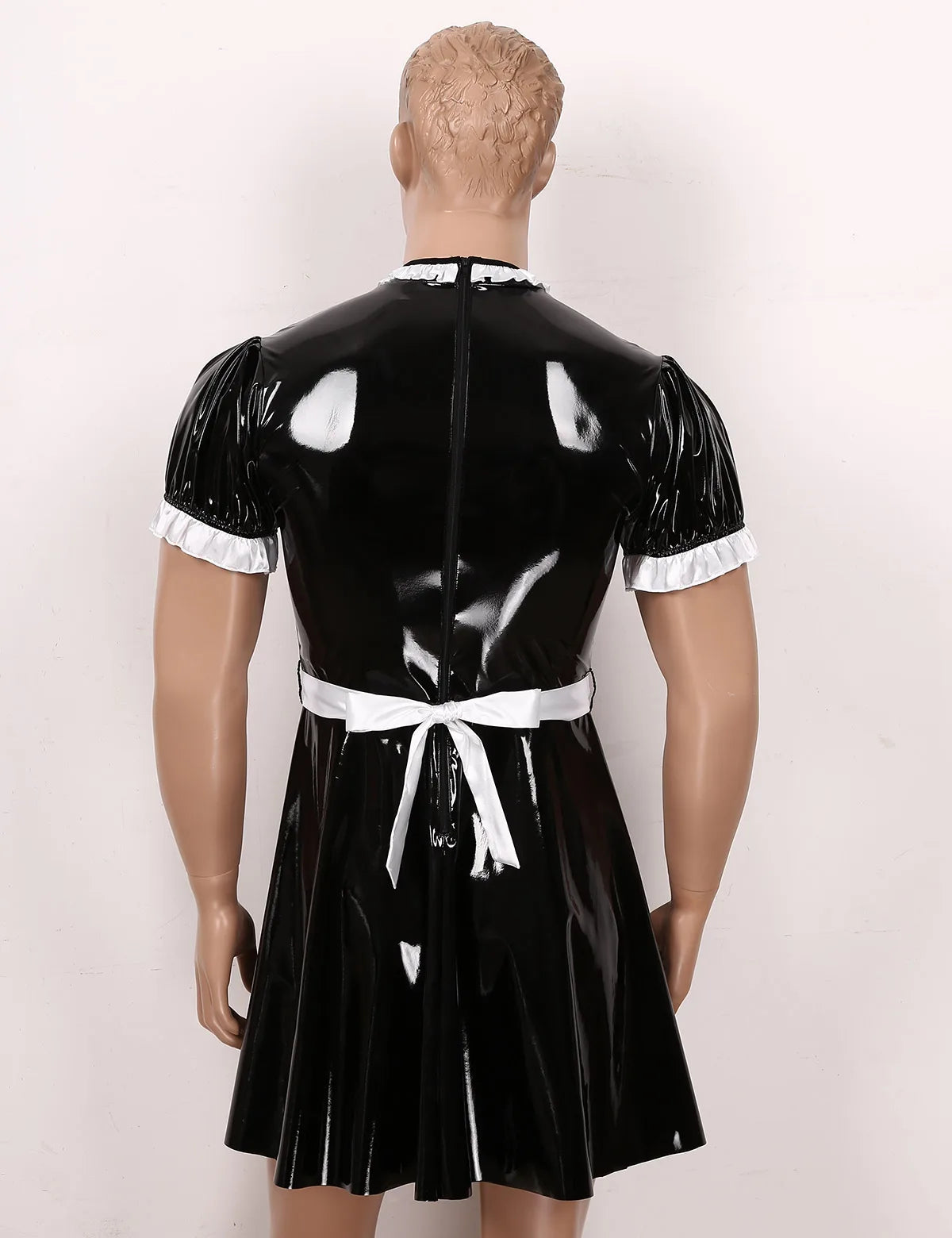 Sissy maid wetlook costume