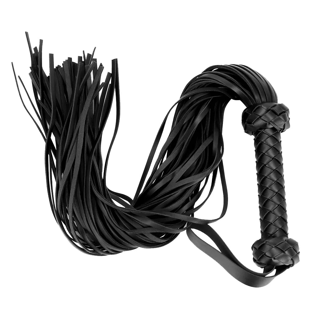 Fetish BDSM Whip for Impact Play (Red/Black or Black)