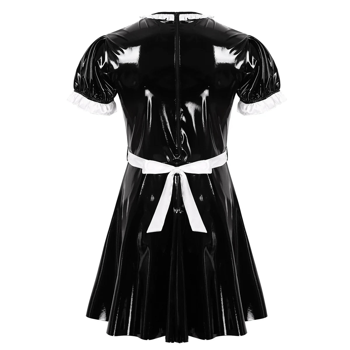 Sissy maid wetlook costume