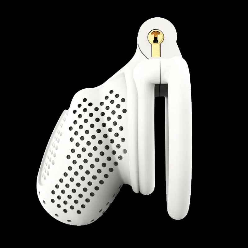 Male Chastity Device (Small Boy) with Flat Ring (Black or White)