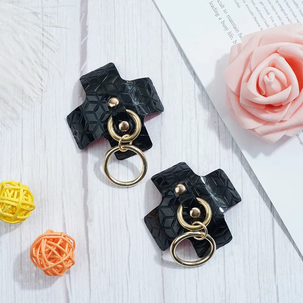 Cross Nipple-Covers with Ring (Gold or Silver)