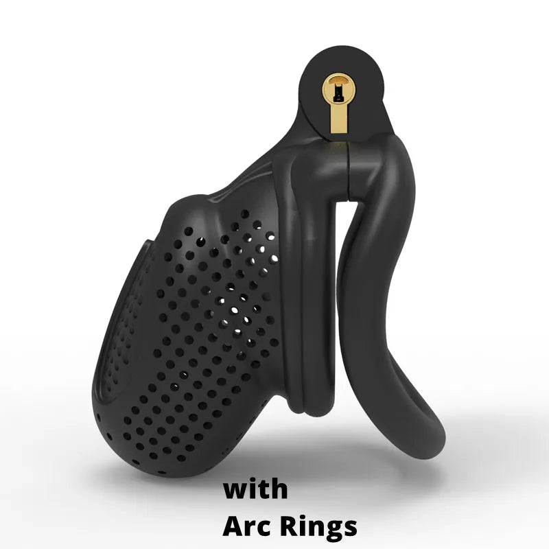 Male Chastity Device (Small Boy) with Flat Ring (Black or White)