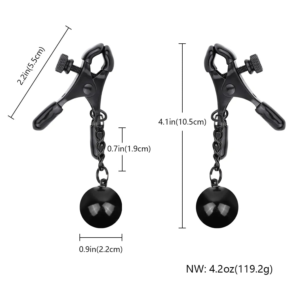 Weighted Nipple Clamps (Silver or Black)