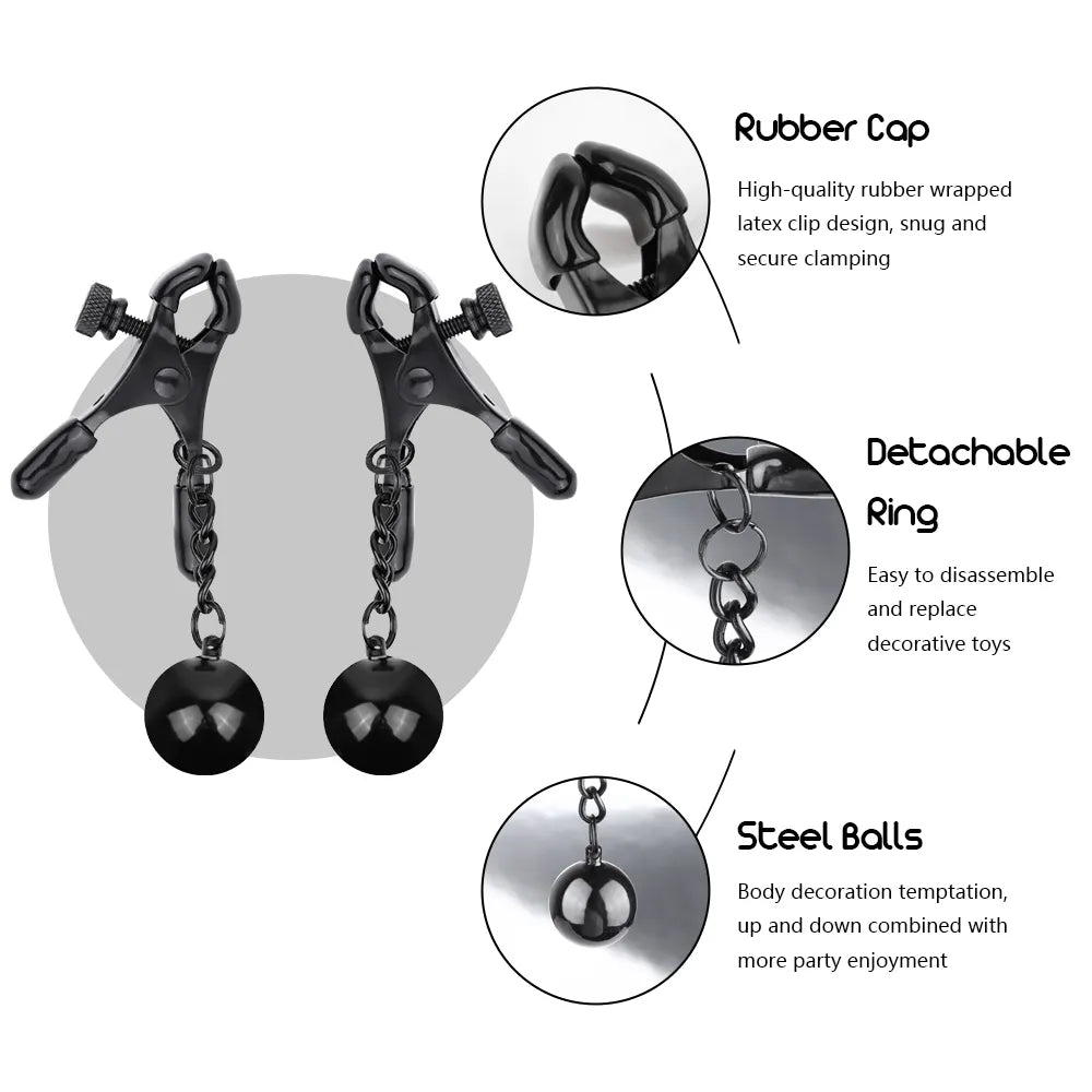 Weighted Nipple Clamps (Silver or Black)