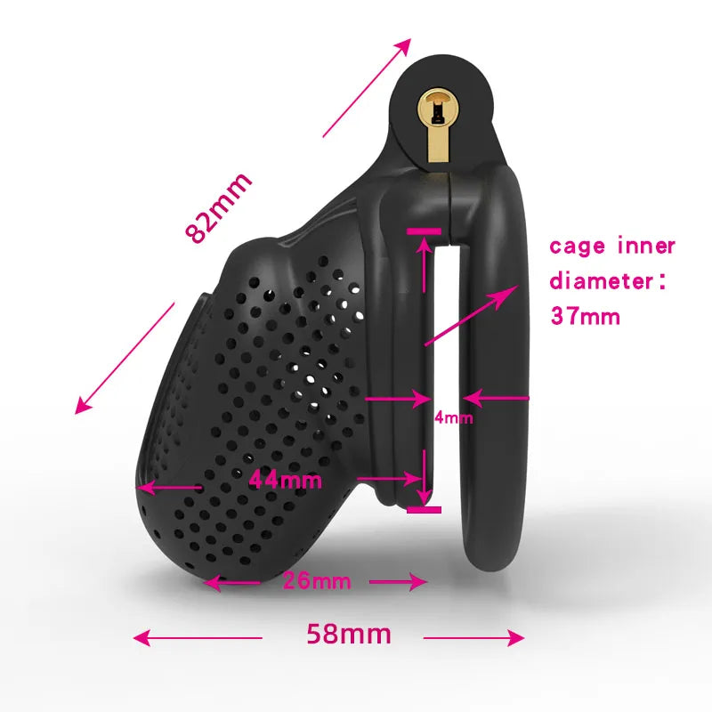Male Chastity Device (Small Boy) with Flat Ring (Black or White)