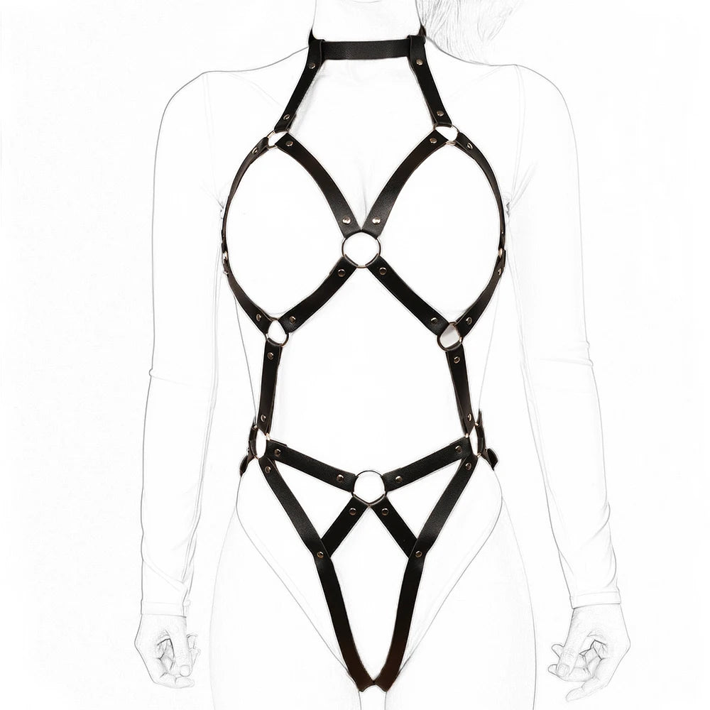 Women's BDSM Full Body Harness with Neck Strap
