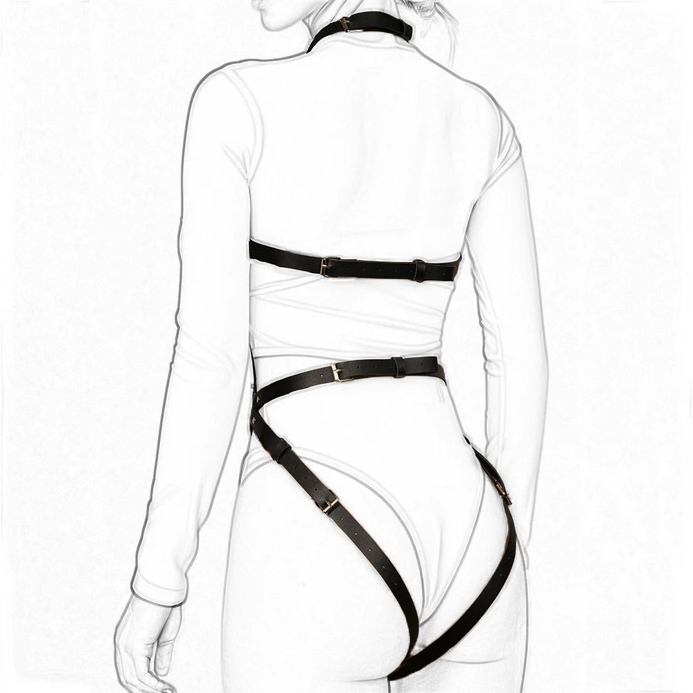 Women's BDSM Full Body Harness with Neck Strap